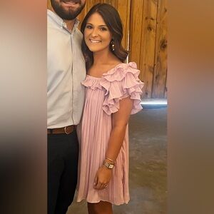 LAVENDER RUFFLE DRESS